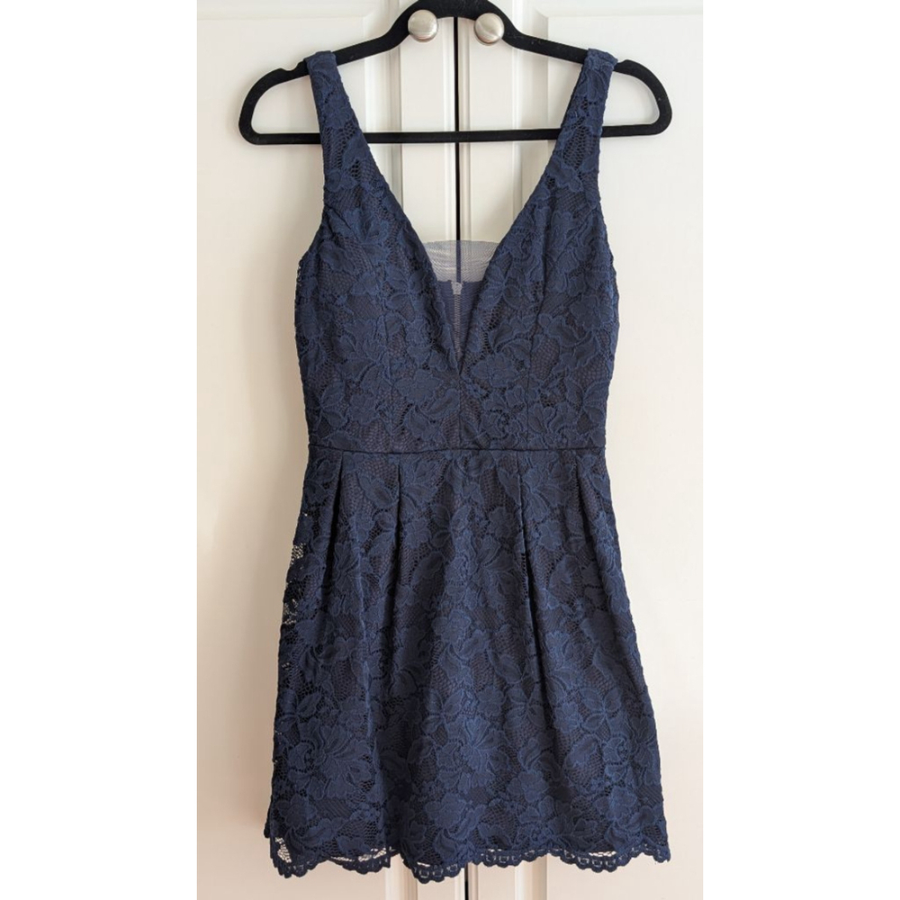 Women's Unbranded Navy Lace Mini Dress Medium